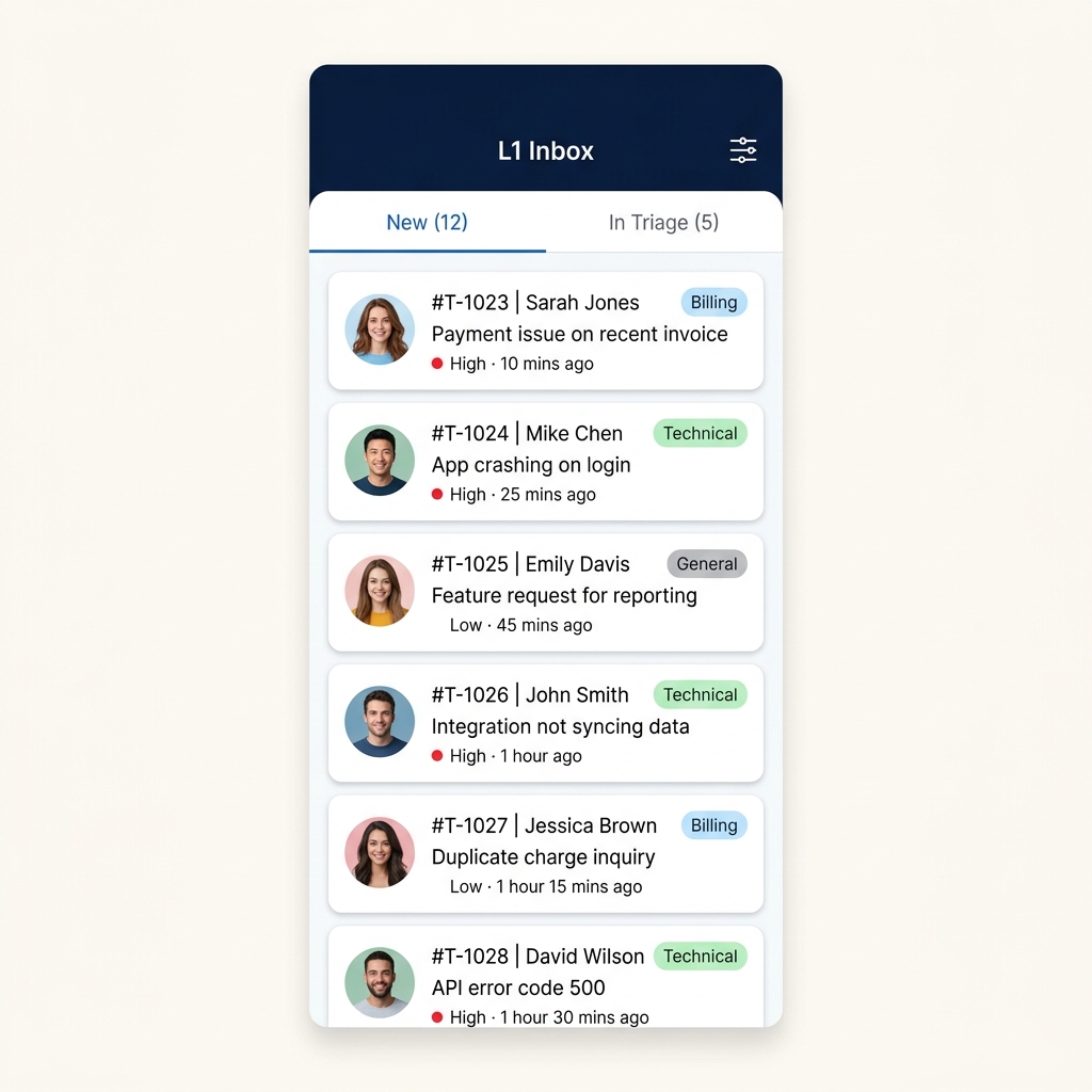 L1 Inbox Screen