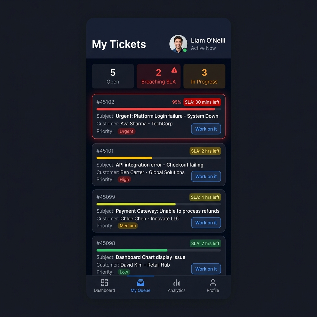 Agent Queue Screen