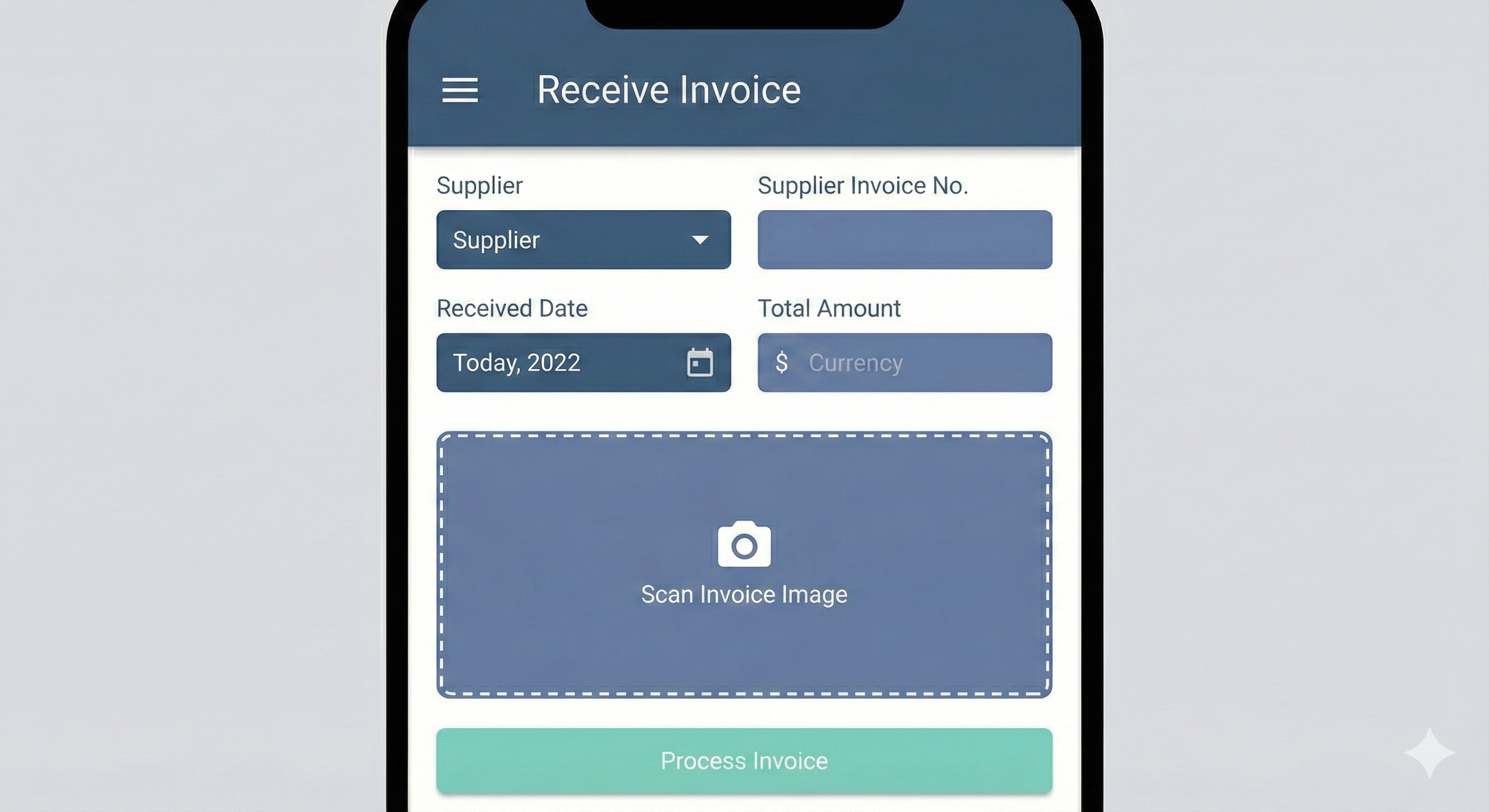 Receive New Invoice Screen